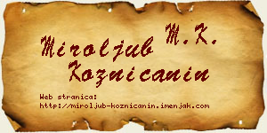 Miroljub Kozničanin vizit kartica